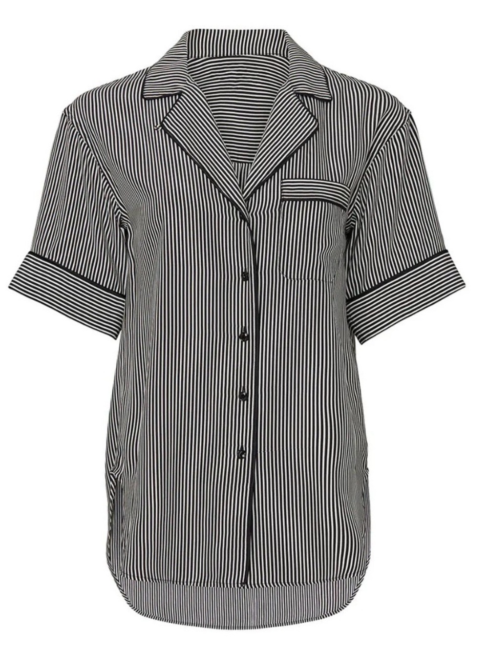 Rag & Bone Silk Luca Black & White Striped Short-Sleeve PJ top NWT Small